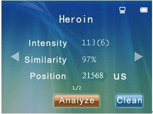 हेरोइन, कोकीन, मॉर्फिया का पता लगाने के लिए रंगीन एलसीडी स्क्रीन ड्रग्स डिटेक्टर